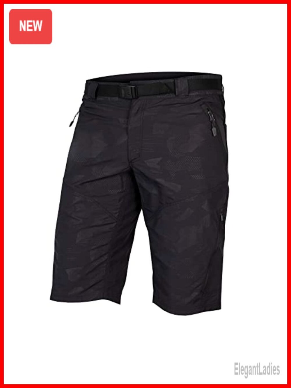 Men's Cycling Shorts with Detachable Liner, Nylon, DWR Finish, Zip Pockets &